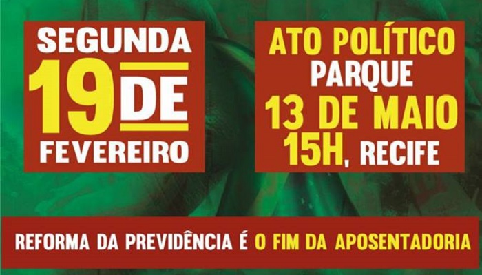 Vamos parar o país. Não à Reforma da Previdência!